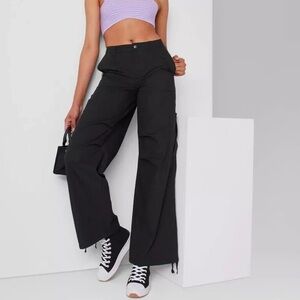 Women's Mid-Rise Parachute Pants - Wild Fable - Black
